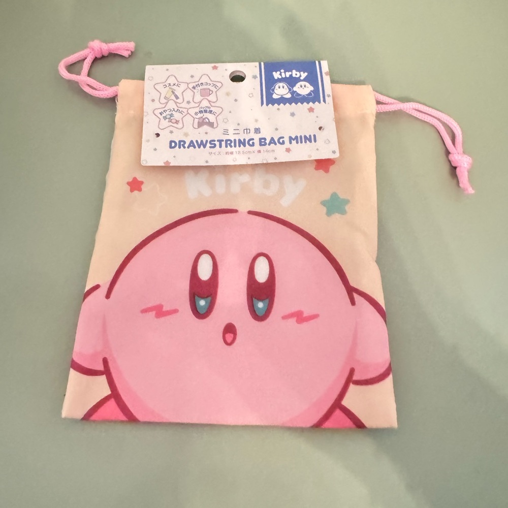 Kirby Mini Drawstring Bag NWT Kawaii Licensed